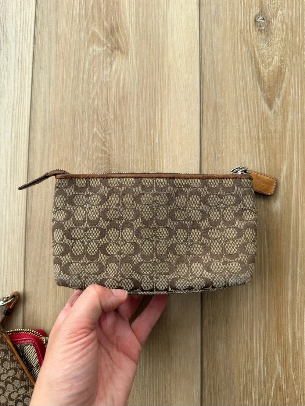 Coach Vintage Signature Canvas Wristlet Pouch